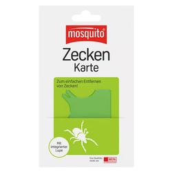 Eine Zeckenkarte für einfaches Entfernen von Zecken mit integrierter Lupe.